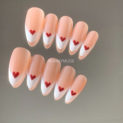 white french tip heart