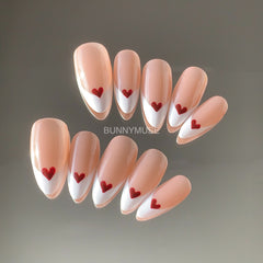 white french tip heart